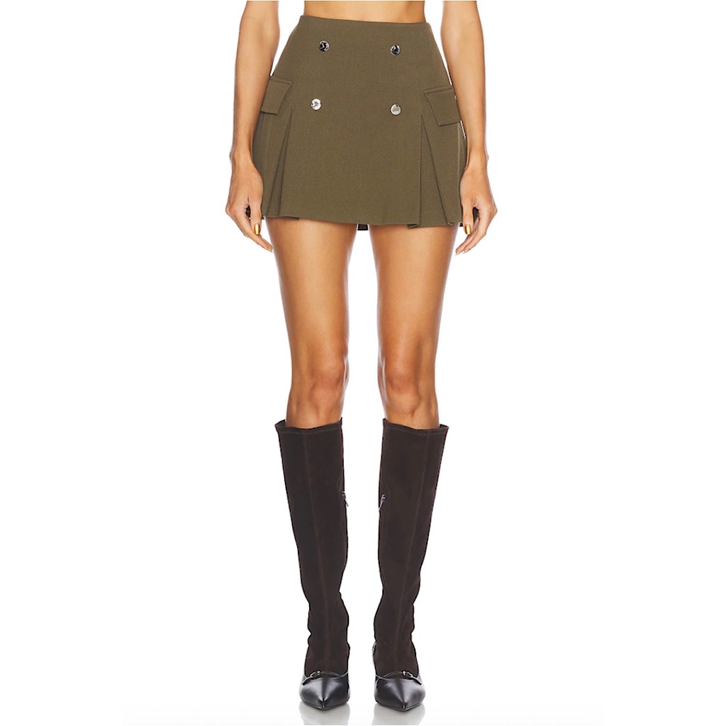 Staud Division Skirt A-Line Mini Sergeant Green 12